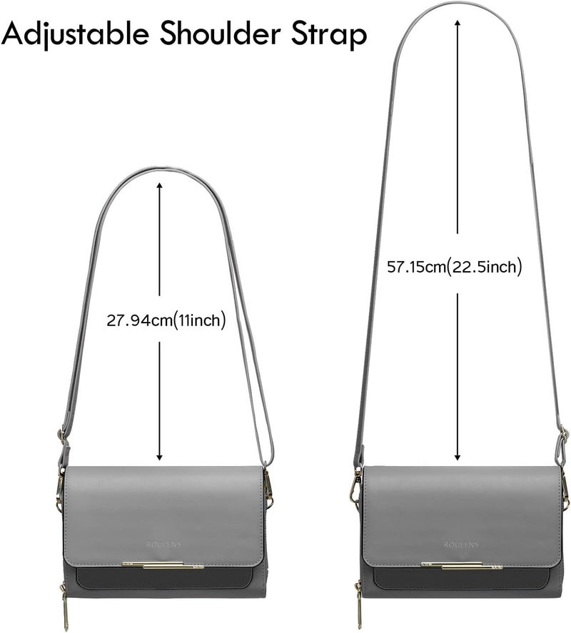 Roulens Small Crossbody Bag for Women,Cell Phone Purse Women's Shoulder Handbags Wallet Purse with Credit Card Slots - Image 5